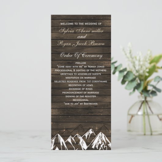 バーンウッドキャンピング素朴マウンテンウェディングプログラム プログラム (スタンド正面)