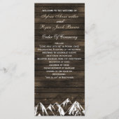 バーンウッドキャンピング素朴マウンテンウェディングプログラム プログラム (正面)