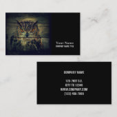 バーンウッドゴシック野鳥不気味フクロウ 名刺 (正面/裏面)