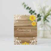 バーンウッドサンフラワーズアンドヴィンテージレース婚約 案内状 (スタンド正面)