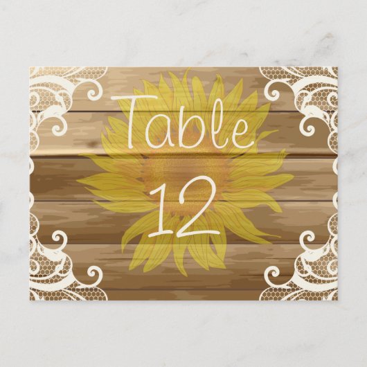 バーンウッドサンフラワーズアンドヴィンテージレース ポストカード (正面)