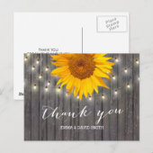 バーンウッドサンフラワー&ストリングライトサンキュー ポストカード (正面/裏面)