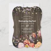 バーンウッドストリングライトサンクスギビングフローラ 招待状 (正面)