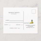 バーンウッドストリングライトサンフラワーズランタンRSVP インビテーションポストカード (裏面)