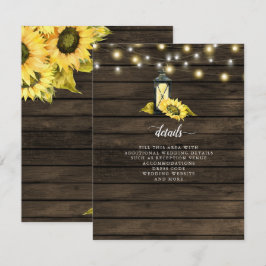 バーンウッドストリングライトサンフラワーランタン結婚ズ エンクロージャーカード