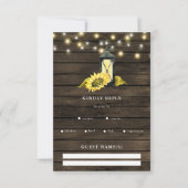 バーンウッドストリングライトサンフラワーランタン結婚ズ 出欠カード (正面)