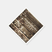 バーンウッドスノーフレーク素朴ウィンターウェディングナプキン スタンダードカクテルナプキン (角)