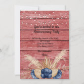 バーンウッドダスティ素朴フラワーズ引っ越し祝いパーティーパーティー 招待状 (正面)