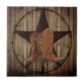 バーンウッドテキサス州スターウェスタンカントリーカウボーイブーツ タイル (正面)