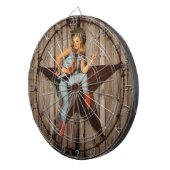 バーンウッドテキサス州スターウエスタンカントリー女性のカーボーイ ダーツボード (正面右)