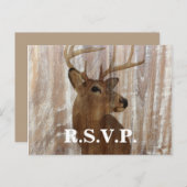 バーンウッドディア狩りは結婚式RSVP上にある インビテーションポストカード (正面/裏面)