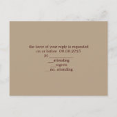 バーンウッドディア狩りは結婚式RSVP上にある インビテーションポストカード (裏面)