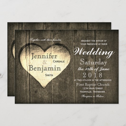 バーンウッドハートカントリーウエディング招待状 招待状 (正面/裏面)