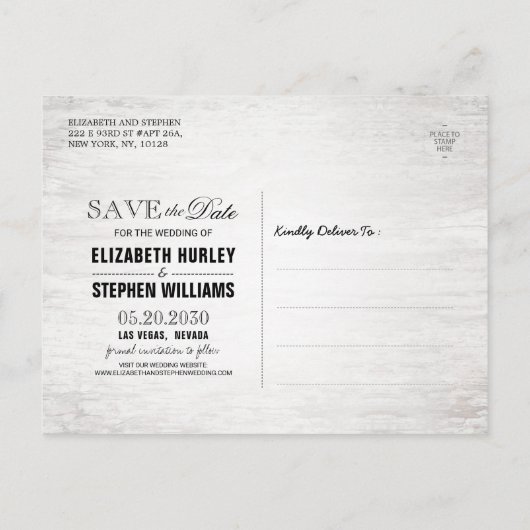 バーンウッドバーラップレースフローラウェディングデートを保存 案内ポストカード (裏面)