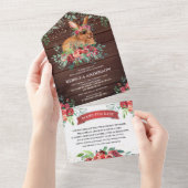 バーンウッドバー素朴ガンディフローラバニーベビーシャワー オールインワン招待状 (貼ってはがせる)