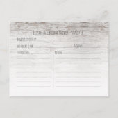 バーンウッドバ素朴ーラップレースフローラブライダルシャワー インビテーションポストカード (裏面)