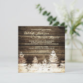バーンウッドパイン素朴ツツリーズウィンターウェディング招待状 招待状 (スタンド正面)