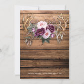 バーンウッドパープルプラムプーンピーニー〔雄ジカの〕枝角結婚ズ 招待状 (裏面)