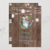 バーンウッドブラシスクリプトメリークリスマスフローラ シーズンカード (正面/裏面)