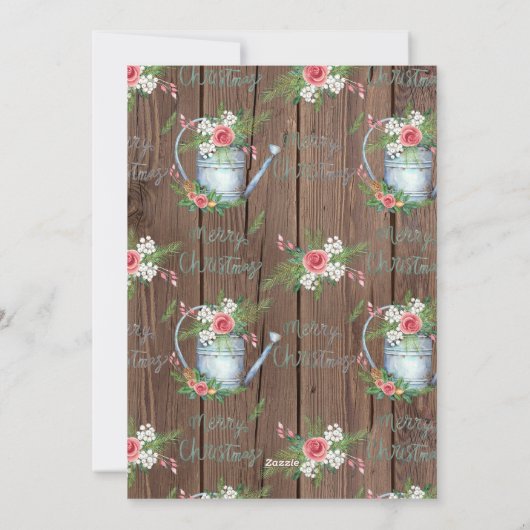 バーンウッドブラシスクリプトメリークリスマスフローラ シーズンカード (裏面)