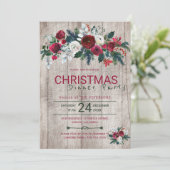 バーンウッドブルガンディーグリーンクリスマスディナーパーティー 招待状 (スタンド正面)