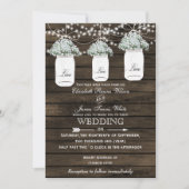 バーンウッドベビーのブレスメイソンの瓶の結婚式の招待 招待状 (正面)