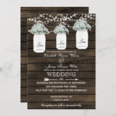 バーンウッドベビーのブレスメイソンの瓶の結婚式の招待 招待状 (正面/裏面)