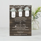 バーンウッドベビーのブレスメイソンの瓶の結婚式の招待 招待状 (スタンド正面)