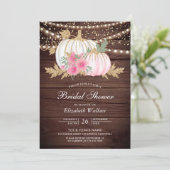 バーンウッドホワイトパンプキンピンクフローラブライダルシャワー 招待状 (スタンド正面)