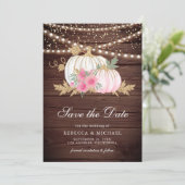 バーンウッドホワイトパンプキンピンク結婚フローラの写真 セーブザデート (スタンド正面)