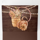 バーンウッドボホパンプキンオータム素朴ム秋の結婚式 三つ折り招待状 (内部最初)