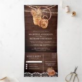 バーンウッドボホパンプキンオータム素朴ム秋の結婚式 三つ折り招待状 (内部)