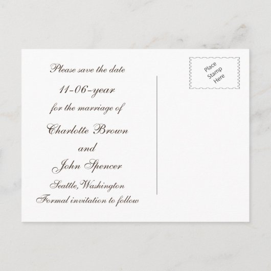 バーンウッドポインセチア石の瓶は日付を保存 案内ポストカード (裏面)