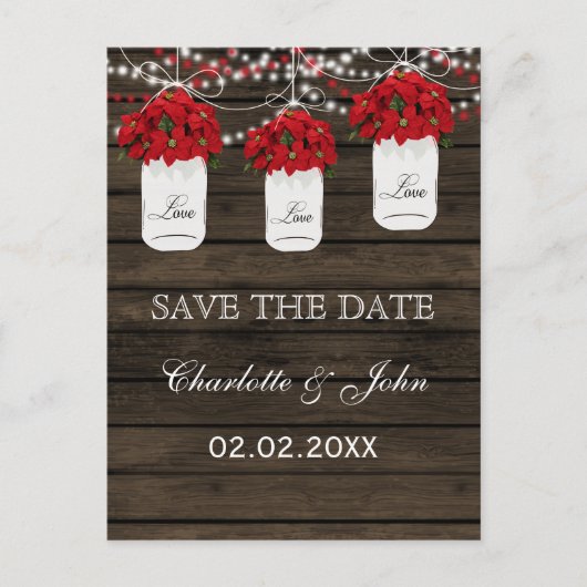 バーンウッドポインセチア石の瓶は日付を保存 案内ポストカード (正面)