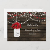 バーンウッドポインセチア石工のジャルスチックな結婚式の出品 インビテーションポストカード (正面/裏面)