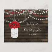 バーンウッドポインセチア石工のジャルスチックな結婚式の出品 インビテーションポストカード (正面)