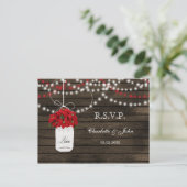 バーンウッドポインセチア石工のジャルスチックな結婚式の出品 インビテーションポストカード (スタンド正面)