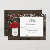 バーンウッドポインセチア石工のジャルスチックな結婚式の出品 出欠カード (正面/裏面)