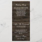 バーンウッドポインセティアスのメーソンジャーのウェディングプログラム プログラム (裏面)