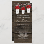 バーンウッドポインセティアスのメーソンジャーのウェディングプログラム プログラム (正面/裏面)