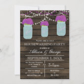 バーンウッドメイソンジャース素朴な引っ越し祝いパーティー 招待状 (正面)