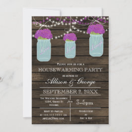 バーンウッドメイソンジャース素朴な引っ越し祝いパーティー 招待状