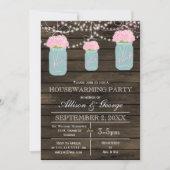 バーンウッドメイソンジャース素朴な引っ越し祝いパーティー 招待状 (正面)