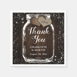 バーンウッドメイソンジャール2ハートサンキューズ結婚ズ スタンダードカクテルナプキン