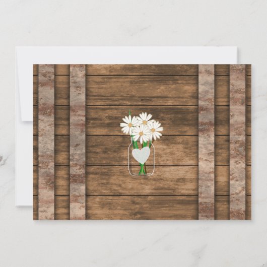 バーンウッドメイソンジャール – ホワイトデイジーブライダルシャワー 招待状 (裏面)