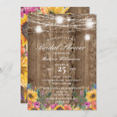 バーンウッドメイソンジャー&サンフラワーブライダルシャワー 招待状 (正面/裏面)