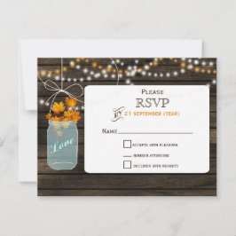 バーンウッドメイソンjar秋の結婚式RSVP 出欠カード