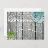 バーンウッドモダンティール(緑がかった色)グリーン花びら保存日 案内ポストカード (正面/裏面)