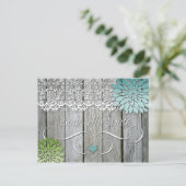 バーンウッドモダンティール(緑がかった色)グリーン花びら保存日 案内ポストカード (スタンド正面)