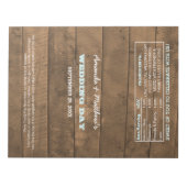 バーンウッドライツアクア結婚式の引き出物キャンディラッパー ノートパッド (正面)